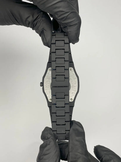 Arabic Aura Watch, Black & White, Marble Dial