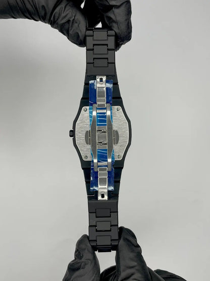 Arabic Aura Watch, Black & White, Marble Dial